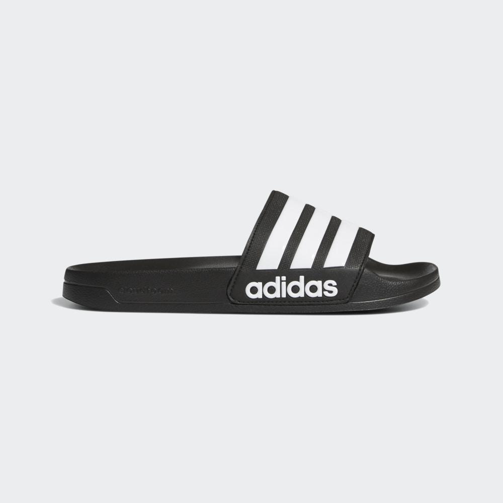 Adidas Men's Adilette Cloudfoam Slides Black/White Ireland AQ1701